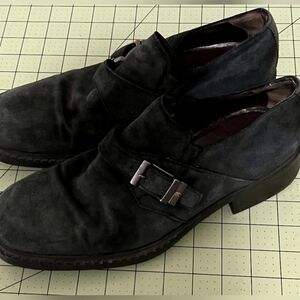 Gianni Versace designer blue suede slip on shoes US 8